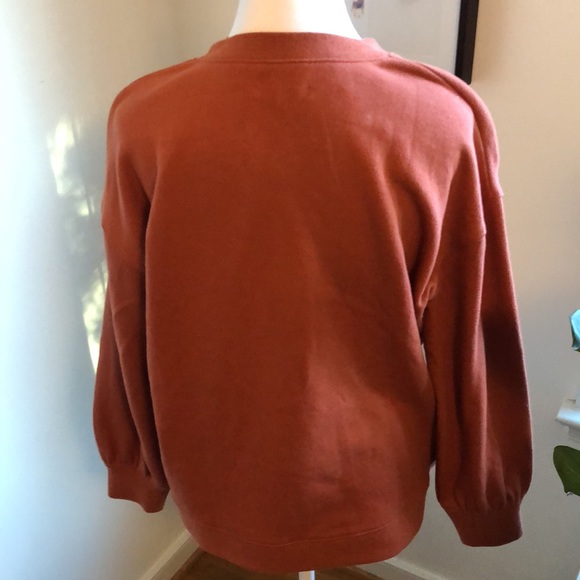 NWT Madewell front lace sweat shirt in rust - Picture 4 of 7